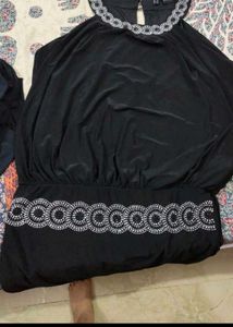 xxl Black Sleeveless Dress with sequences