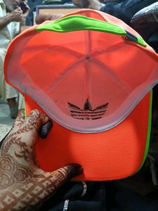 Vibrant Orange &amp; Lime Adidas Cap