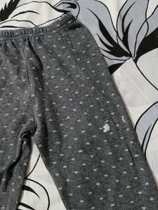 Cozy Grey Heart Print Pajama Pants
