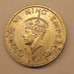 Rare 1947 Lahore Mint  George VI One Rupee