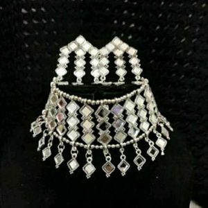 Silver Oxidized Mirror Jwellery Set...