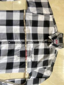 Men's Black &amp; White Checkered Shirt