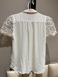 White Chiffon Shirt with Statement Embroidered Sle