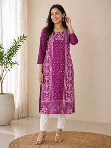 Vibrant Purple Printed Kurta