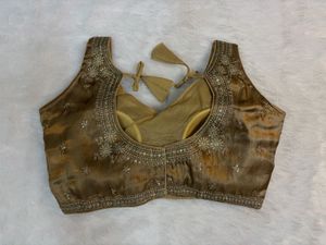 Embellished Brownish Organza Blouse