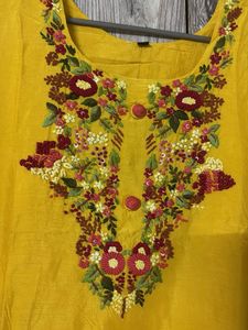 Yellow Kurti With Dupatta