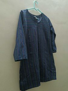 Blue Striped Cotton Kurta