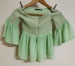 Mint Green Off-Shoulder Top