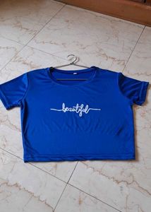 🚨 URGENT SALE — ORDER ASAP 🚨Blue satin crop top