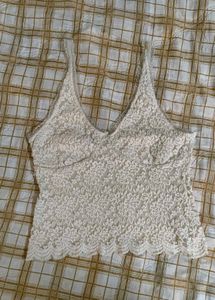 Cream Lace Camisole Tank Top