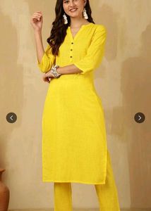 Bright Yellow Kurta Set