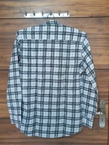 Premium White Checks Pure Cotton Shirt (M/chest 40