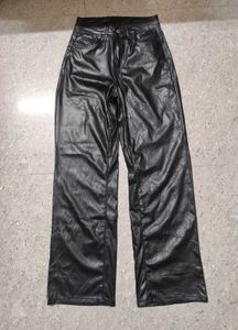 Black Faux Leather Pants