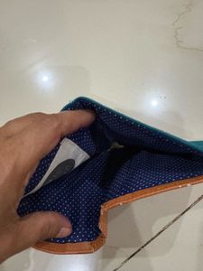 Embroidered Teal Wallet, Vastu appropriate