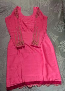 Embellished Pink suit and salwar