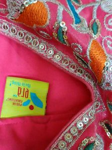 Vibrant Pink Embellished Ethnic Skirt