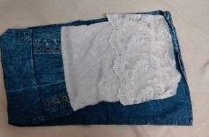 Denim And Laced One Piece