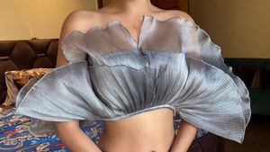Sheer Ruffle Off-Shoulder Top