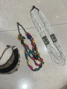 Boho Beaded Statement Necklaces Set