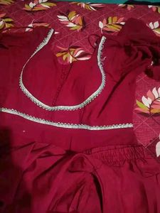 Elegant Maroon Anarkali Kurta Set