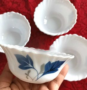 Set of 4 Larah By Borosil Opal Glass Bowls