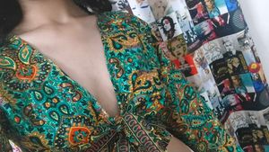 Boho Paisley Print Wrap Crop Top