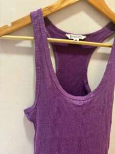 Sparkly Purple Ribbed Tank Top