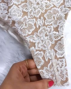 Floral Lace Plunge One-Piece Swimsuit