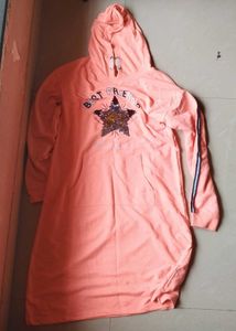 Pink "Best Friends" Sequin Hoodie Dress