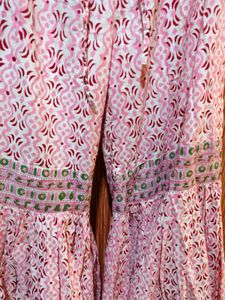Pink Floral Print sharara Kurtaset