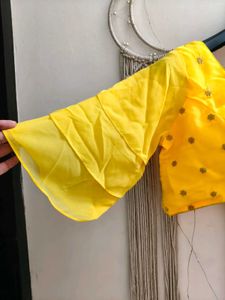 Vibrant Yellow Embroidered Blouse 44