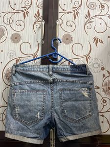 Distressed Denim Shorts