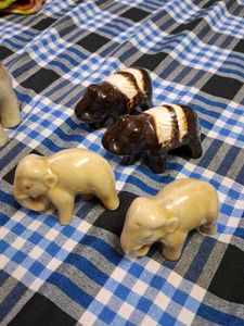 Adorable Ceramic elephant Figurines Set
