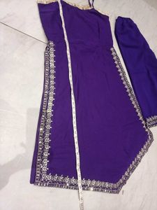 Elegant Purple Kurti Pant Set with dupatta