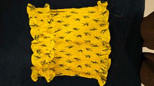 Yellow Smocked Top with Bird Print