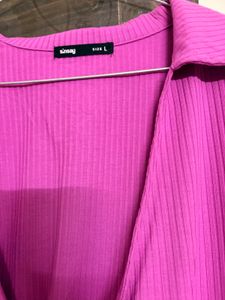 Pink V-Neck Wrap Top