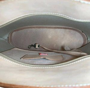 Authentic Bree Brown genuine Leather Tote Bag