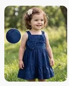 Cute Blue Denim Dress with Bow