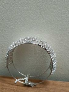 Sparkling Silver-Tone Bangle Bracelet