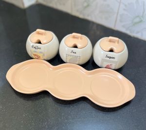 Ceramic Coffee, Tea &amp; Sugar Canister Set