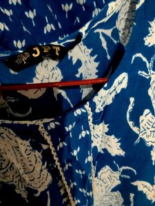 Blue Floral Print Kurta