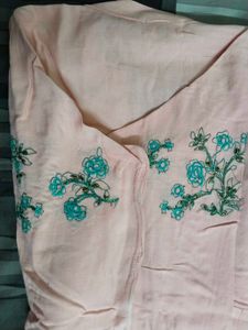 Peach Embroidered Anarkali Dress