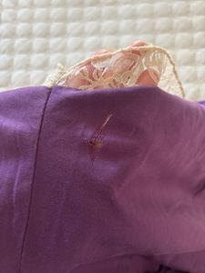 Purple Lace Trim Tunic Top