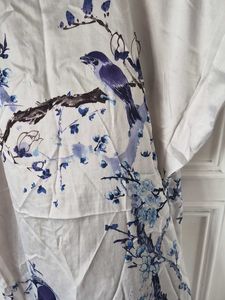 White Bird Print Kaftan Dress