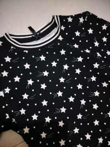 Cute Star Print Black Dress