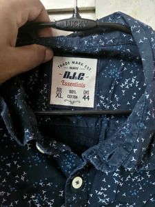 Branded DJ&amp;C Men's Navy Printed Shirt 44