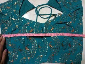 Wedding Wear Rama Green Padded Blouse -30/32"