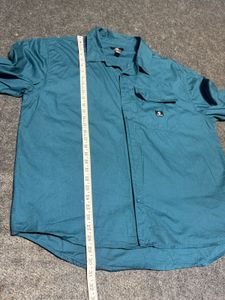 Converse 100% Cotton Teal Button-Up Shirt - Size L