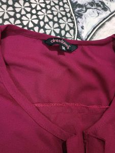 mahroon Casual Tunic Top