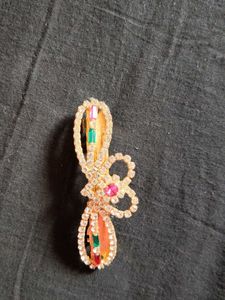 Sparkling Bow Hair Clip with Rhinestones